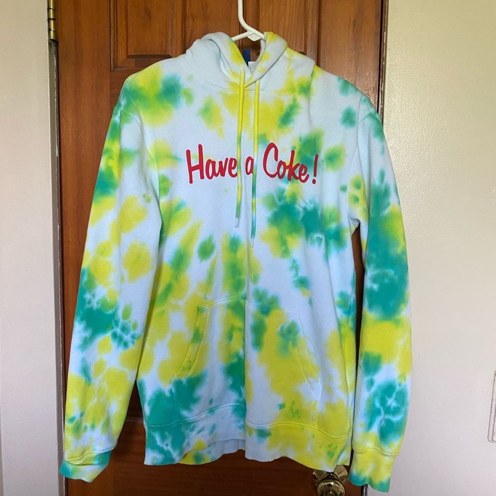 ONE OF A KIND CocaCola Tie Dye Green/Yellow Hoodie